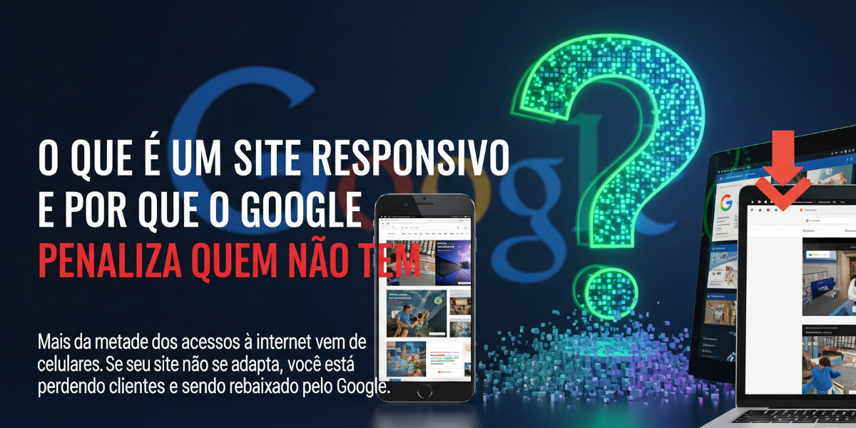 Um site sendo exibido perfeitamente em um desktop, tablet e celular lado a lado