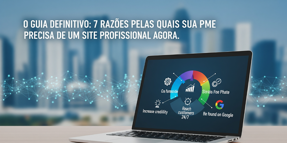 Uma pessoa de negócios analisando o crescimento em um laptop, simbolizando a importância de um site profissional