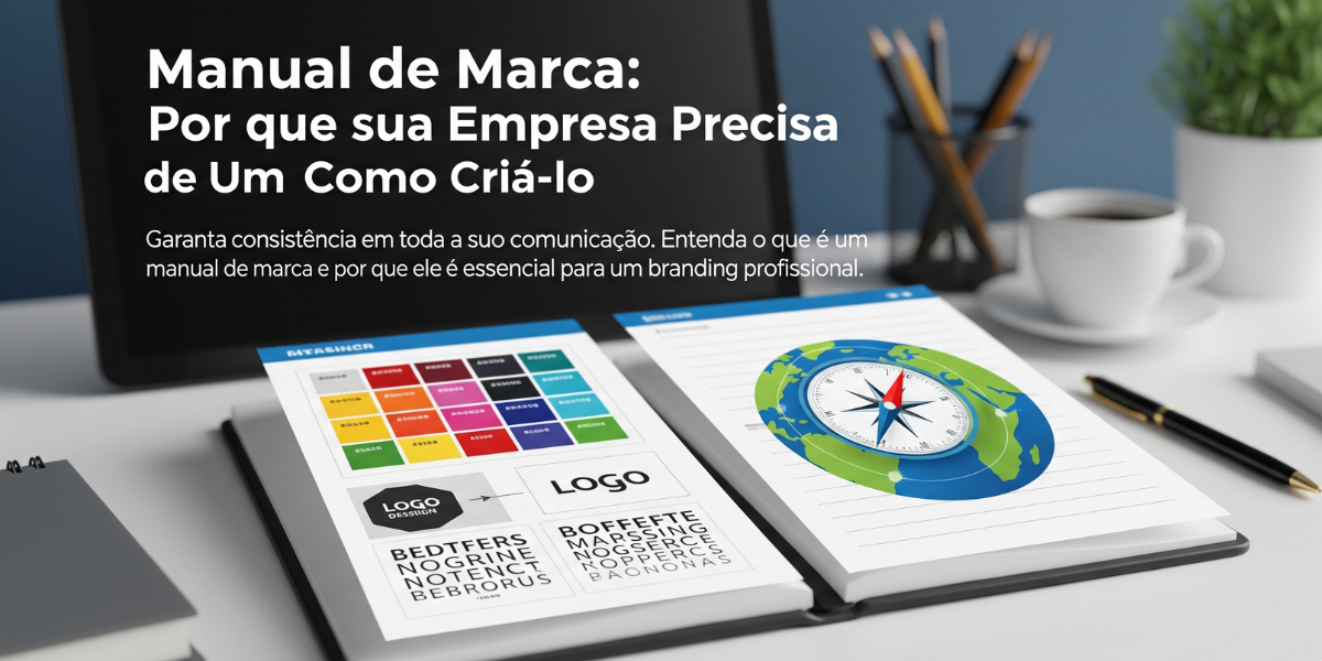 Um livro aberto mostrando as regras de uso de um logotipo, cores e fontes