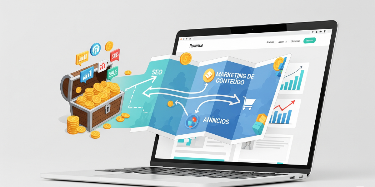 Um foguete decolando, simbolizando o lançamento de um site e as estratégias para fazê-lo crescer